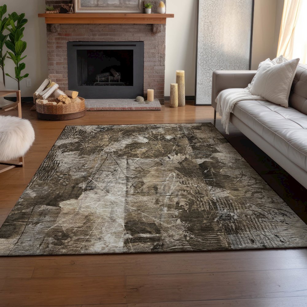 Premium Machine Washable Mayfield  Taupe 2'6" x 3'10" Rug. Picture 6