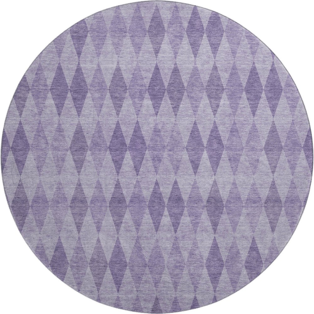 Premium Machine Washable Mayfield  Purple 8' x 8' Round Rug. Picture 1
