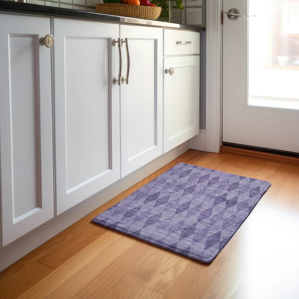 Premium Machine Washable Mayfield  Purple 1'8" x 2'6" Rug. Picture 5