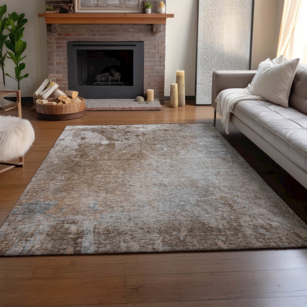 Premium Machine Washable Mayfield  Mocha 2'6" x 3'10" Rug. Picture 6