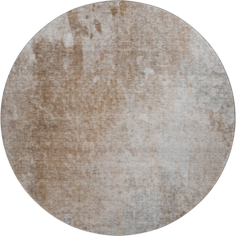 Premium Machine Washable Mayfield  Mocha 8' x 8' Round Rug. Picture 1