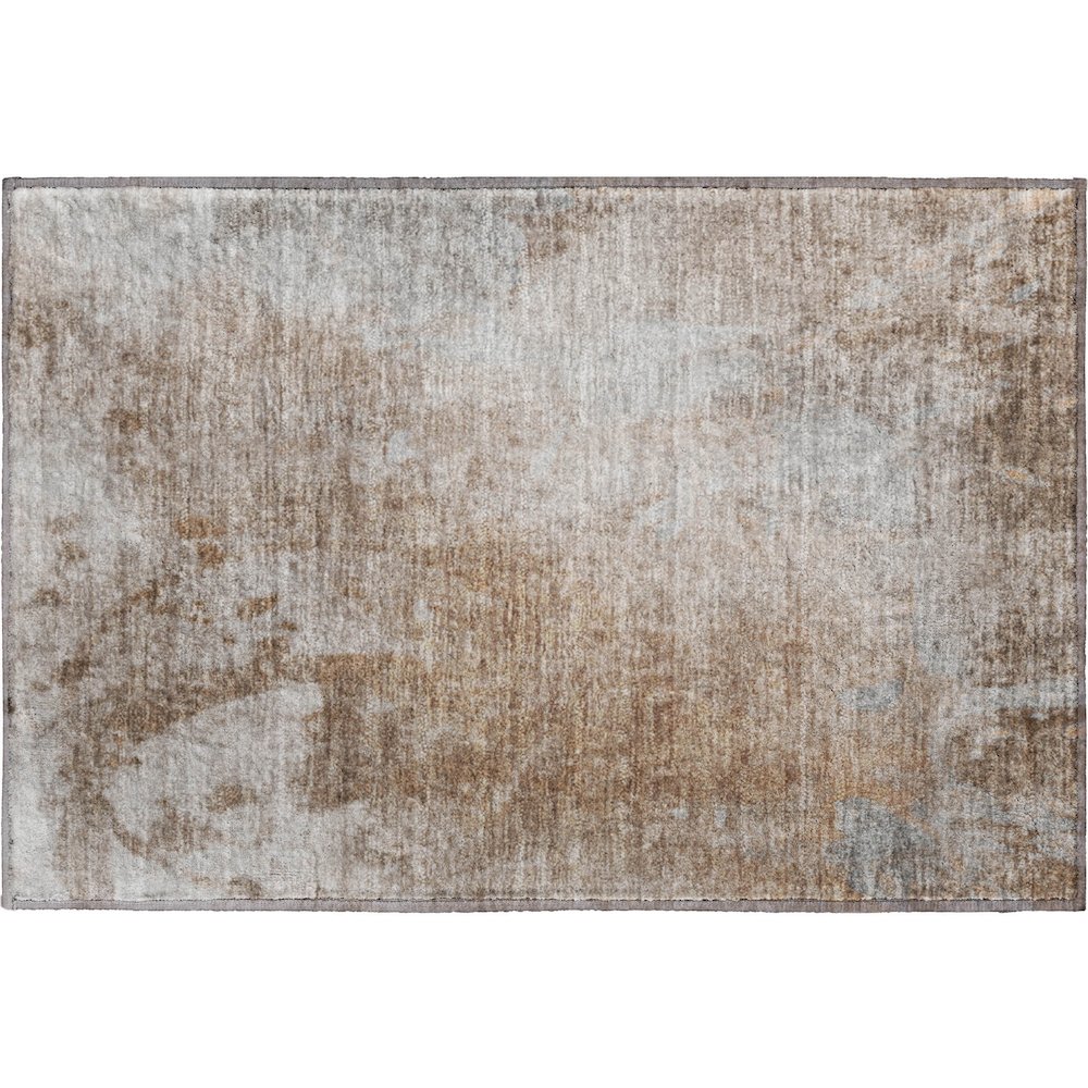 Premium Machine Washable Mayfield  Mocha 1'8" x 2'6" Rug. Picture 1