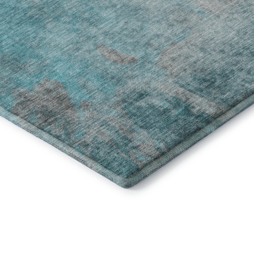 Premium Machine Washable Mayfield  Teal 1'8" x 2'6" Rug. Picture 3