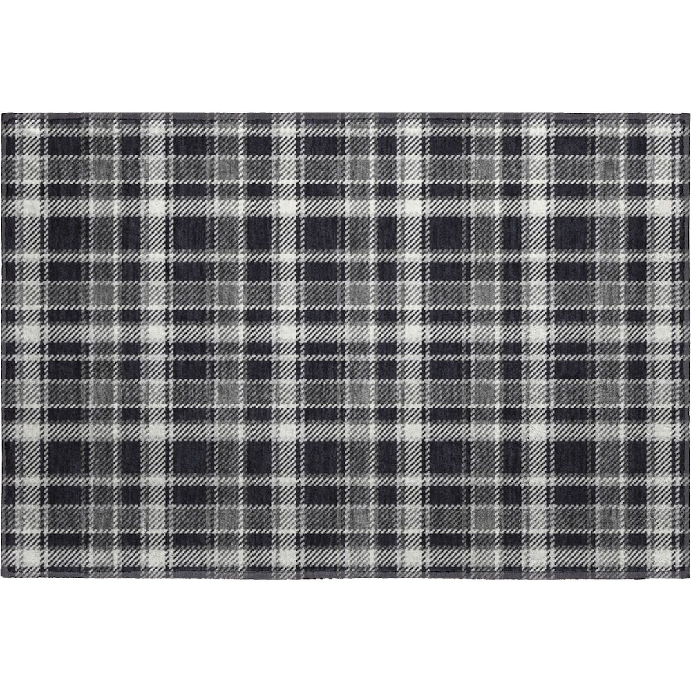 Premium Machine Washable Mayfield  Black 1'8" x 2'6" Rug. Picture 1
