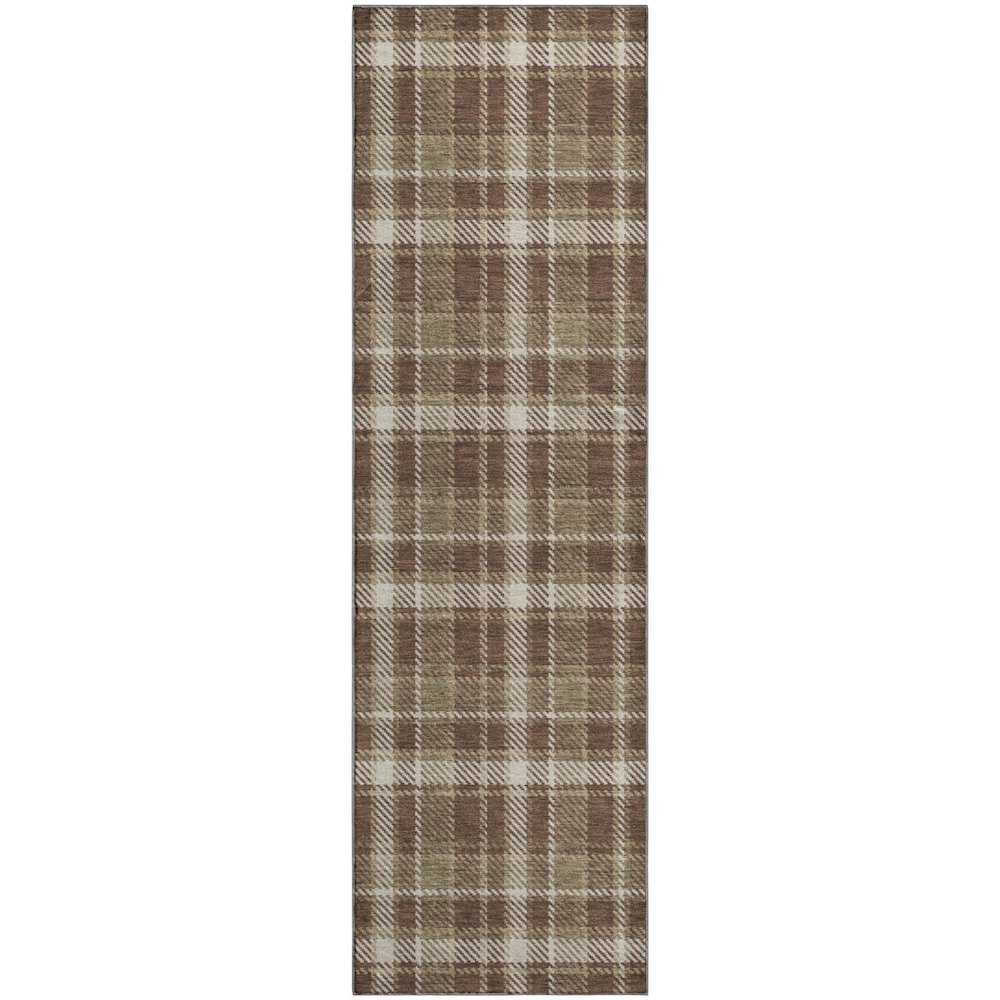 Premium Machine Washable Mayfield  Chocolate 2'3" x 7'6" Runner Rug. Picture 1