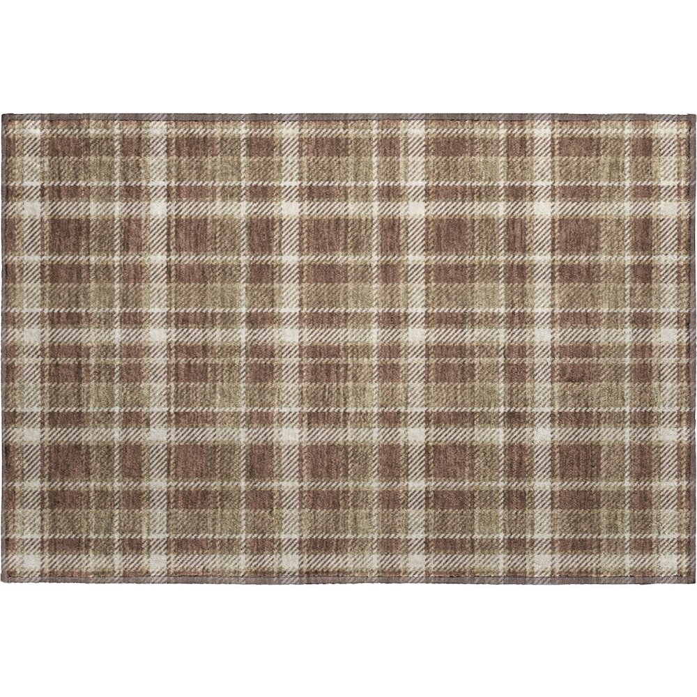 Premium Machine Washable Mayfield  Chocolate 1'8" x 2'6" Rug. Picture 1