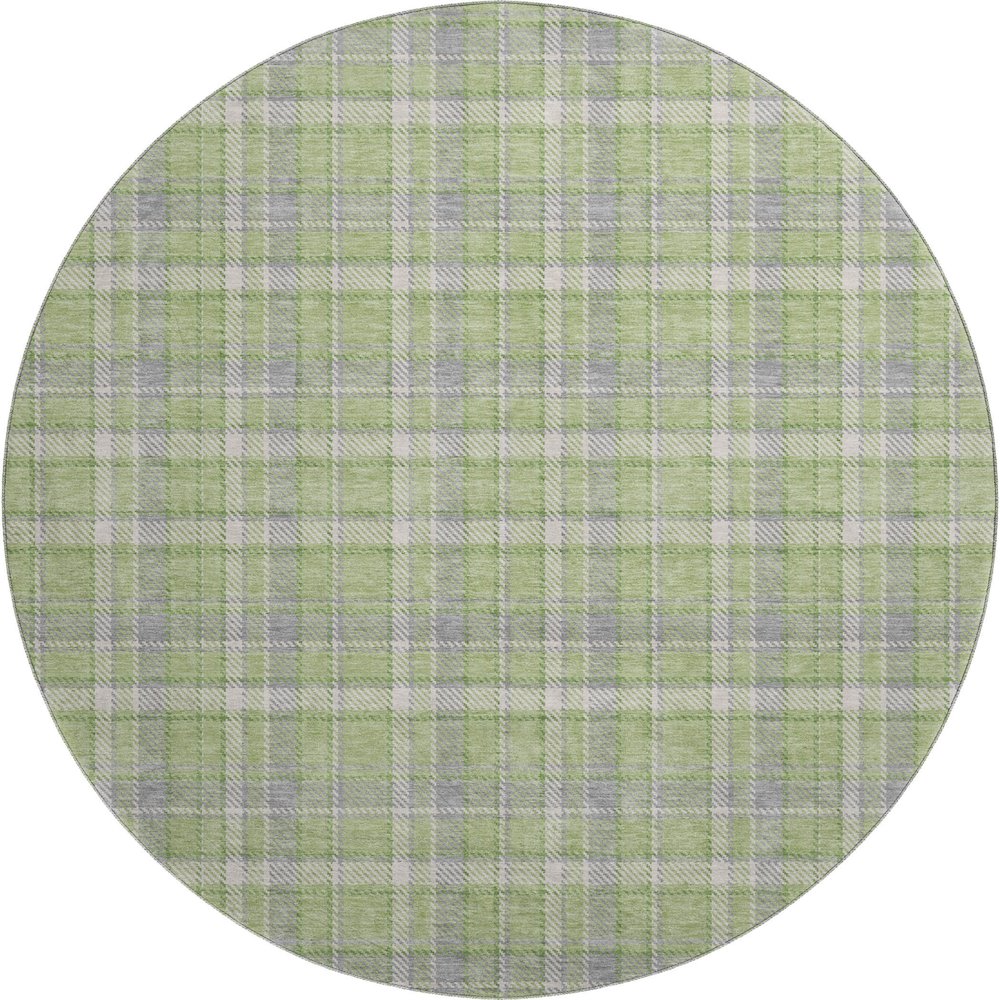 Premium Machine Washable Mayfield  Green 8' x 8' Round Rug. Picture 1