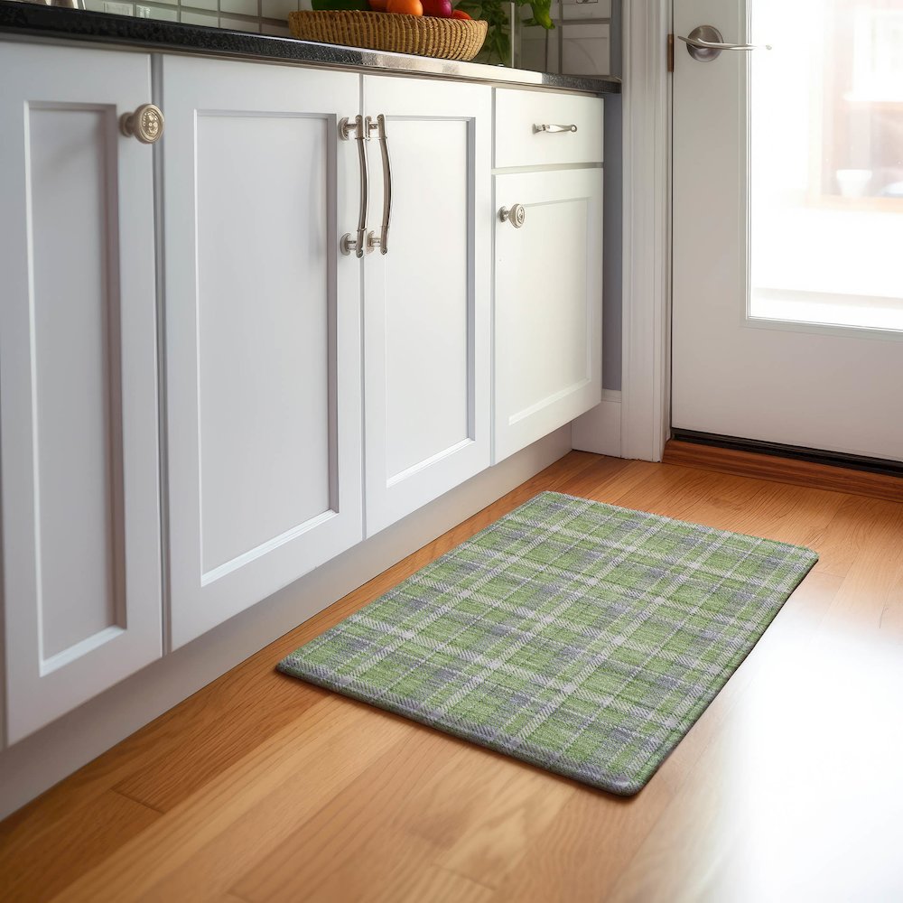 Premium Machine Washable Mayfield  Green 1'8" x 2'6" Rug. Picture 5