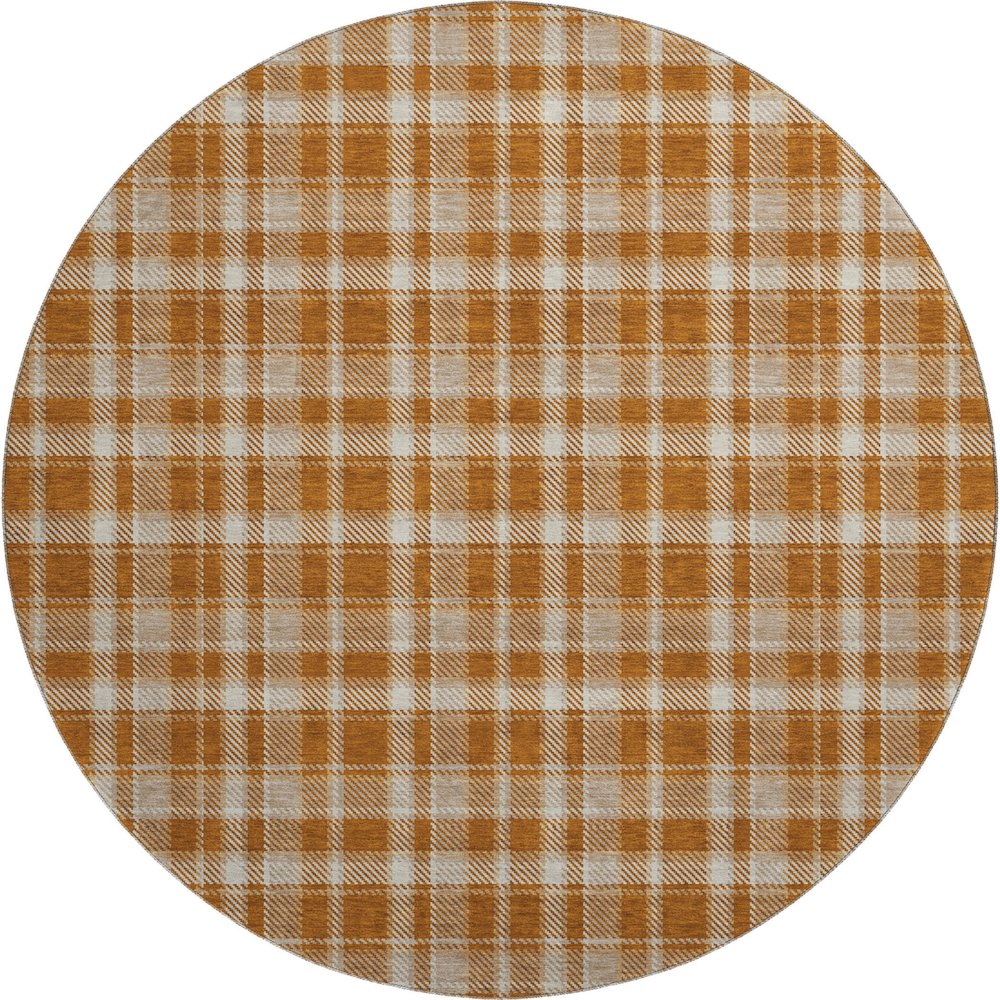 Premium Machine Washable Mayfield  Paprika 8' x 8' Round Rug. Picture 1