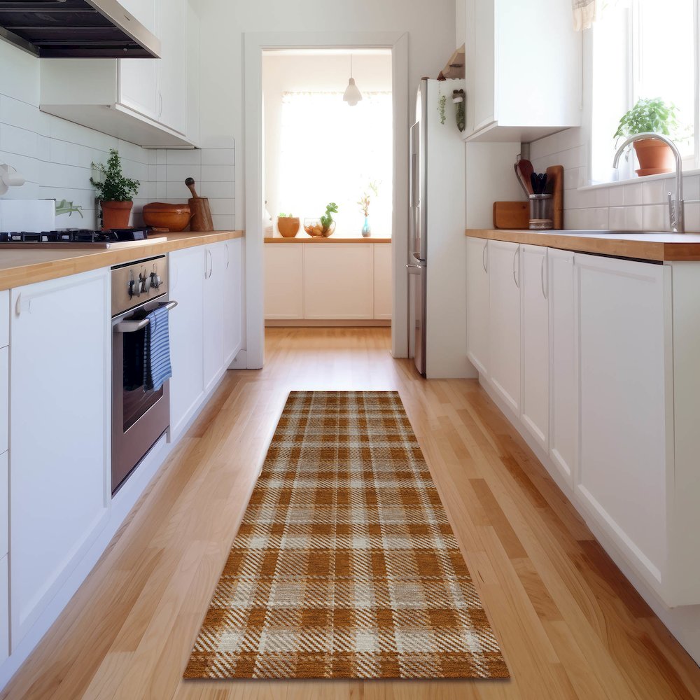 Premium Machine Washable Mayfield  Paprika 2'3" x 7'6" Runner Rug. Picture 5