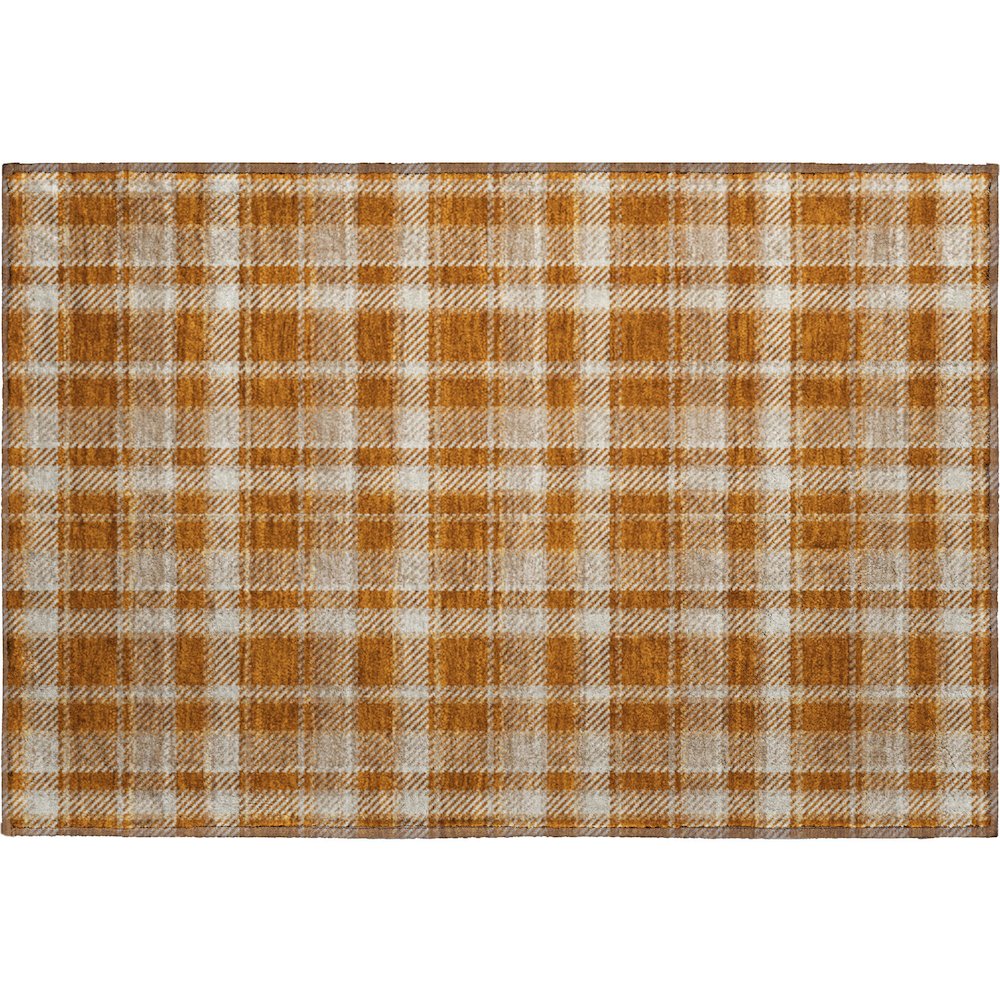 Premium Machine Washable Mayfield  Paprika 1'8" x 2'6" Rug. Picture 1