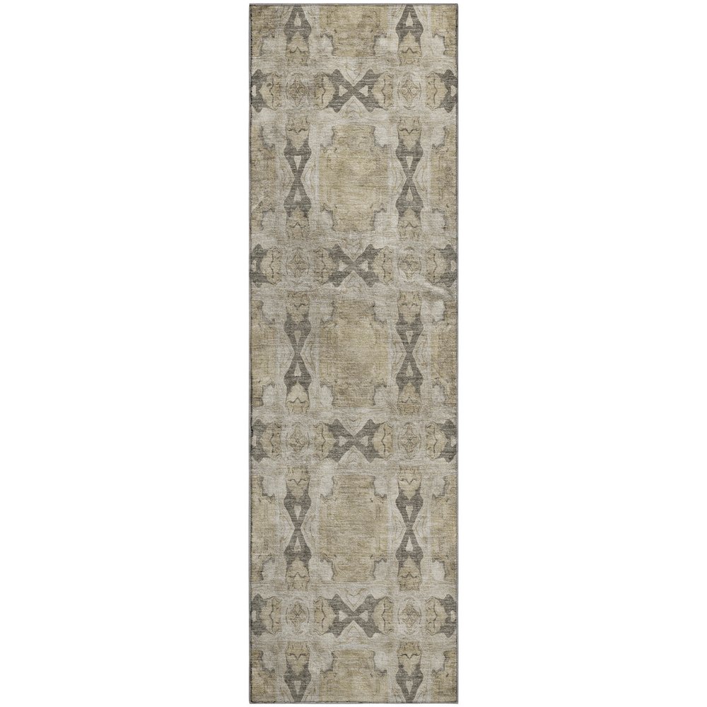 Premium Machine Washable Mayfield  Beige 2'3" x 7'6" Runner Rug. Picture 1