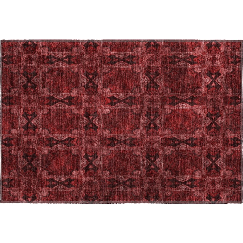 Premium Machine Washable Mayfield  Burgundy 1'8" x 2'6" Rug. Picture 1