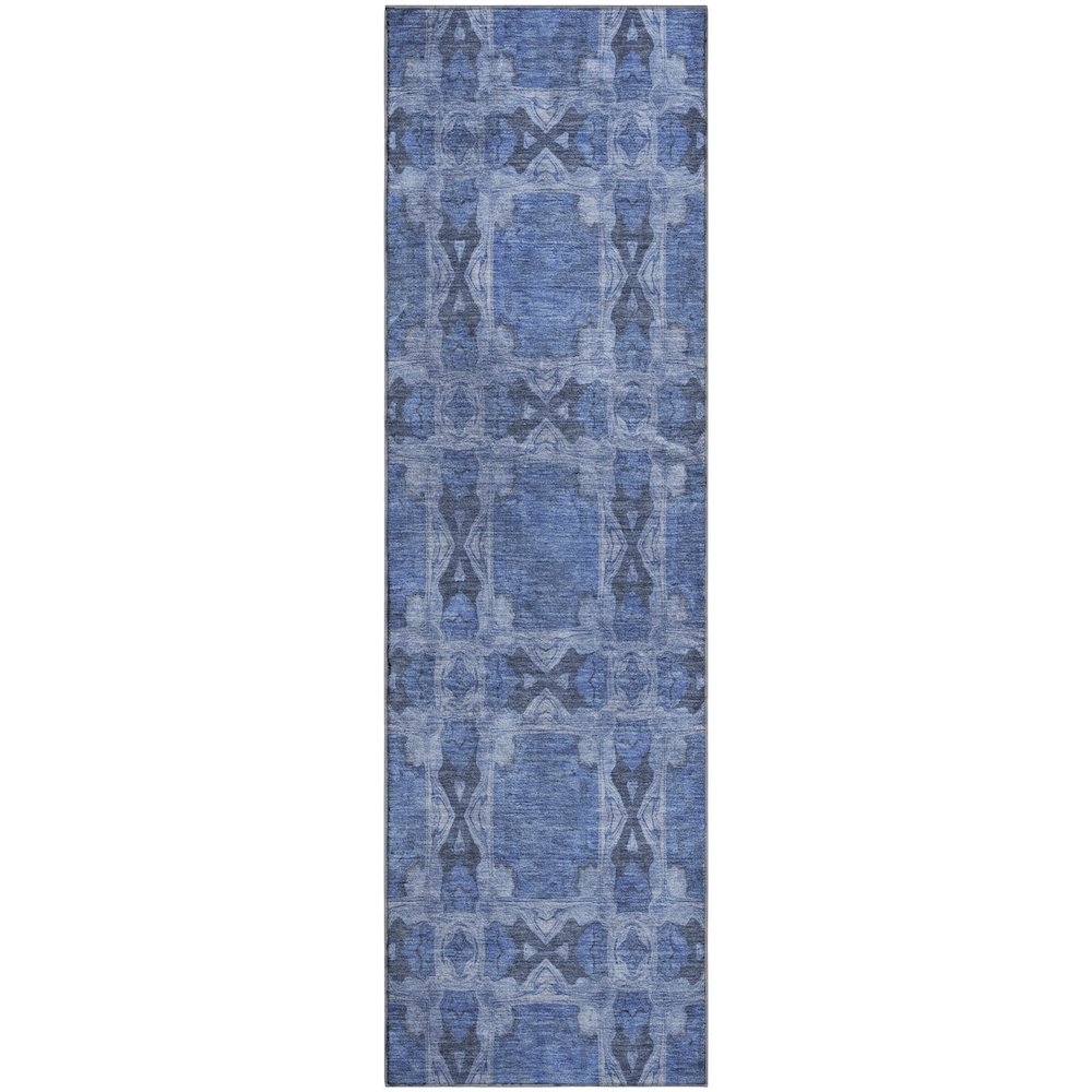 Premium Machine Washable Mayfield  Denim 2'3" x 7'6" Runner Rug. Picture 1