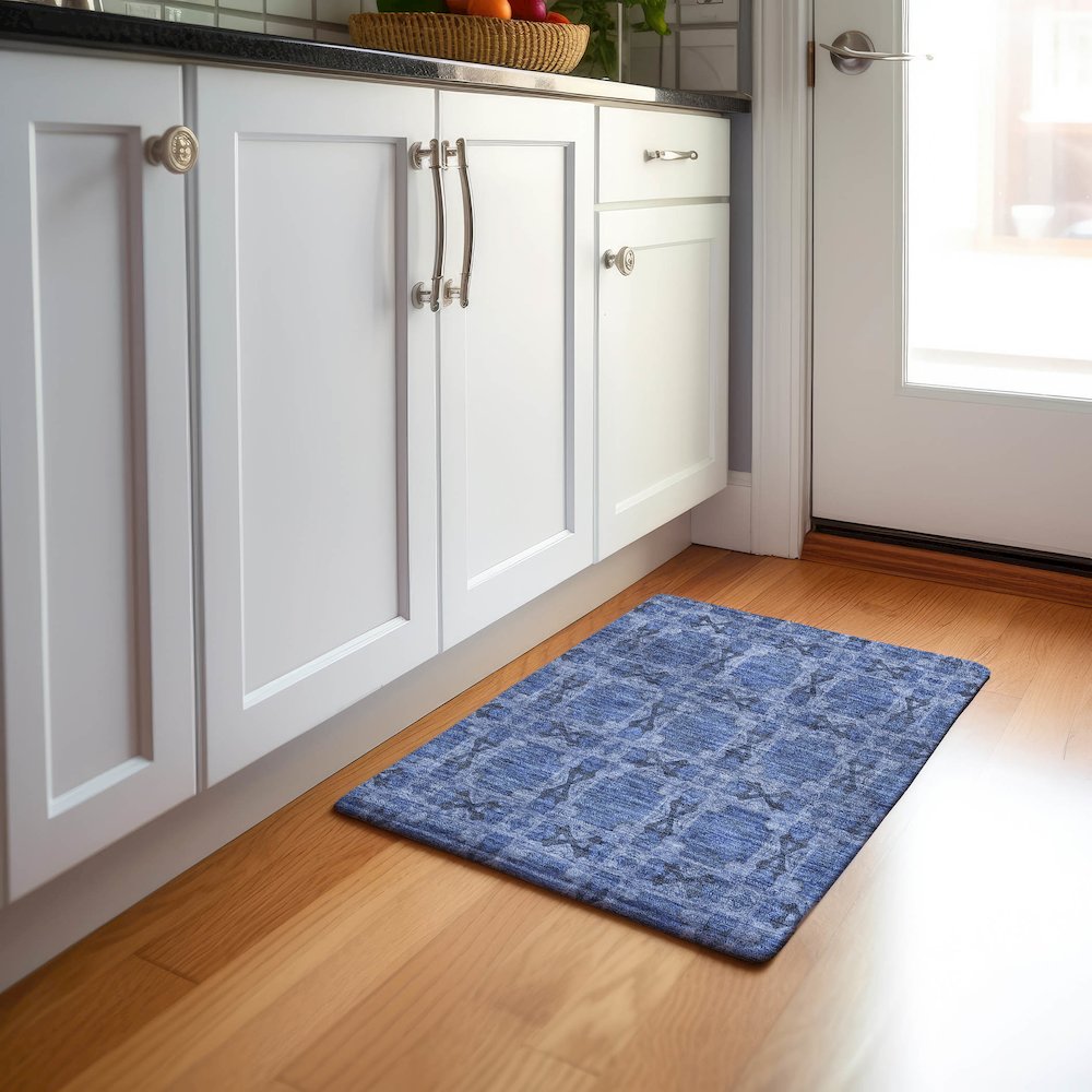Premium Machine Washable Mayfield  Denim 1'8" x 2'6" Rug. Picture 5