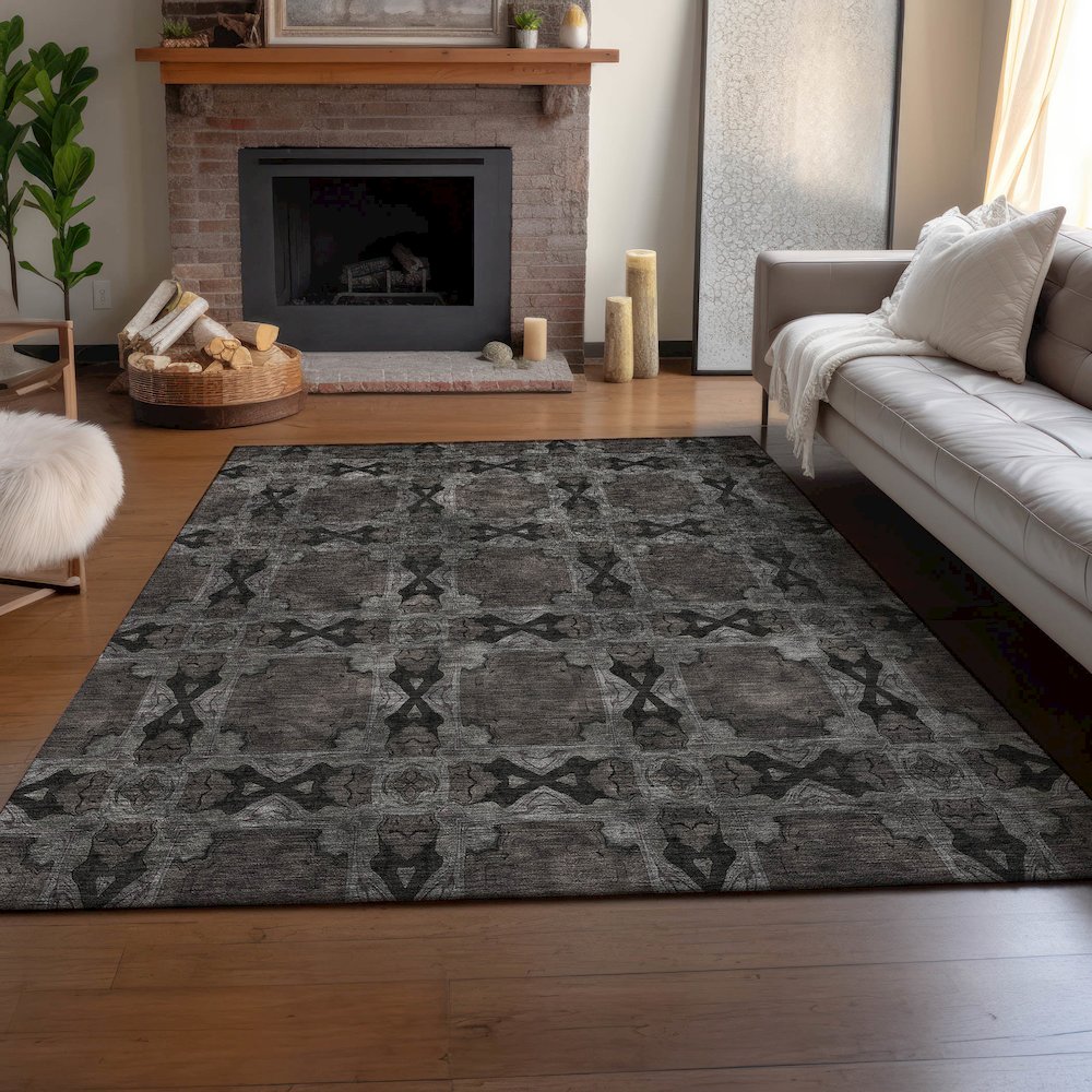 Premium Machine Washable Mayfield  Gray 2'6" x 3'10" Rug. Picture 6