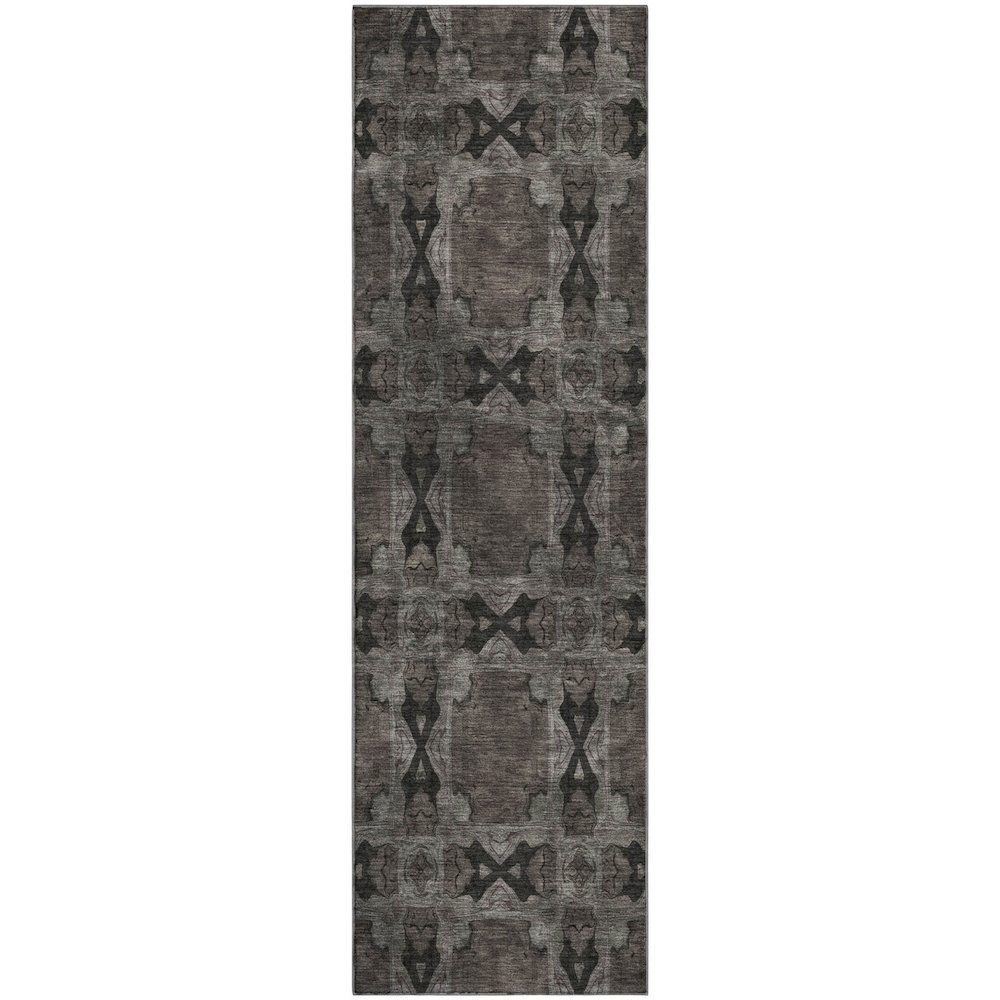 Premium Machine Washable Mayfield  Gray 2'3" x 7'6" Runner Rug. Picture 1