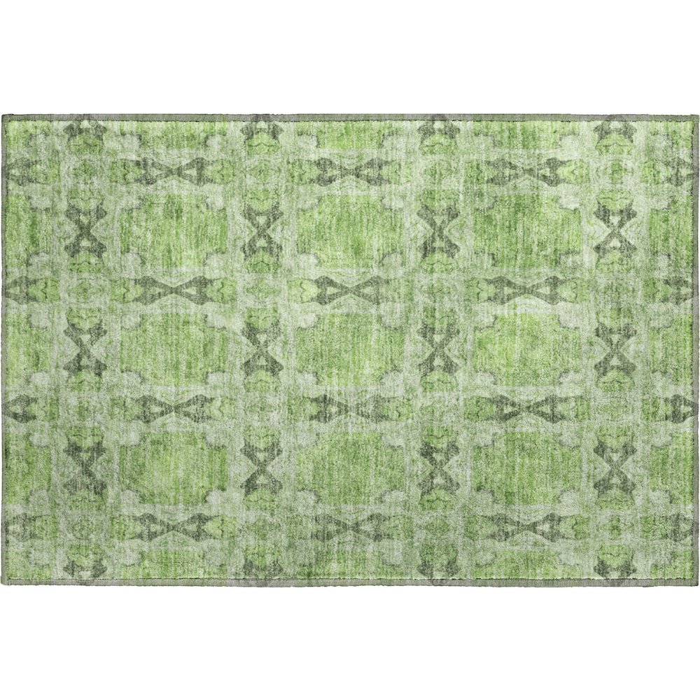 Premium Machine Washable Mayfield  Green 1'8" x 2'6" Rug. Picture 1
