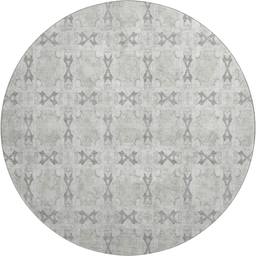 Premium Machine Washable Mayfield  Ivory 8' x 8' Round Rug. Picture 1
