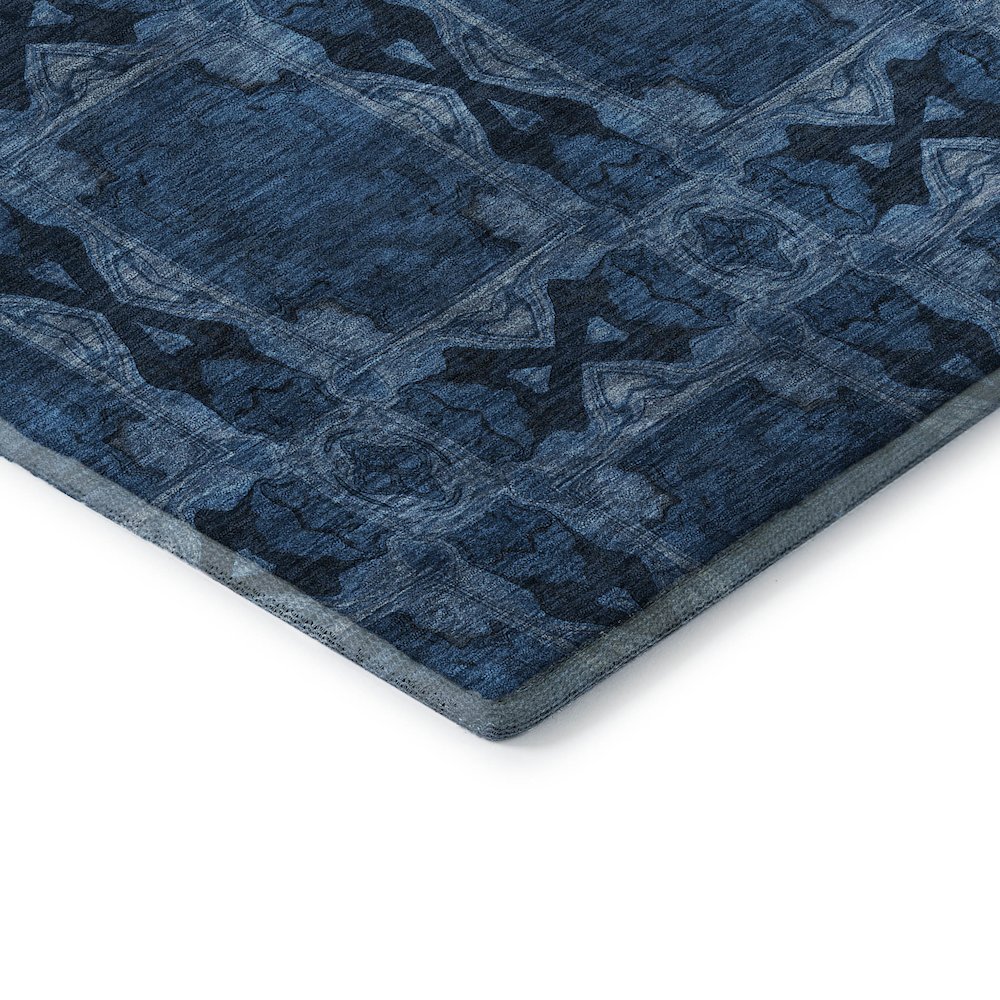 Premium Machine Washable Mayfield  Navy 1'8" x 2'6" Rug. Picture 3