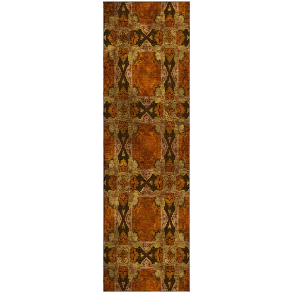 Premium Machine Washable Mayfield  Paprika 2'3" x 7'6" Runner Rug. Picture 1