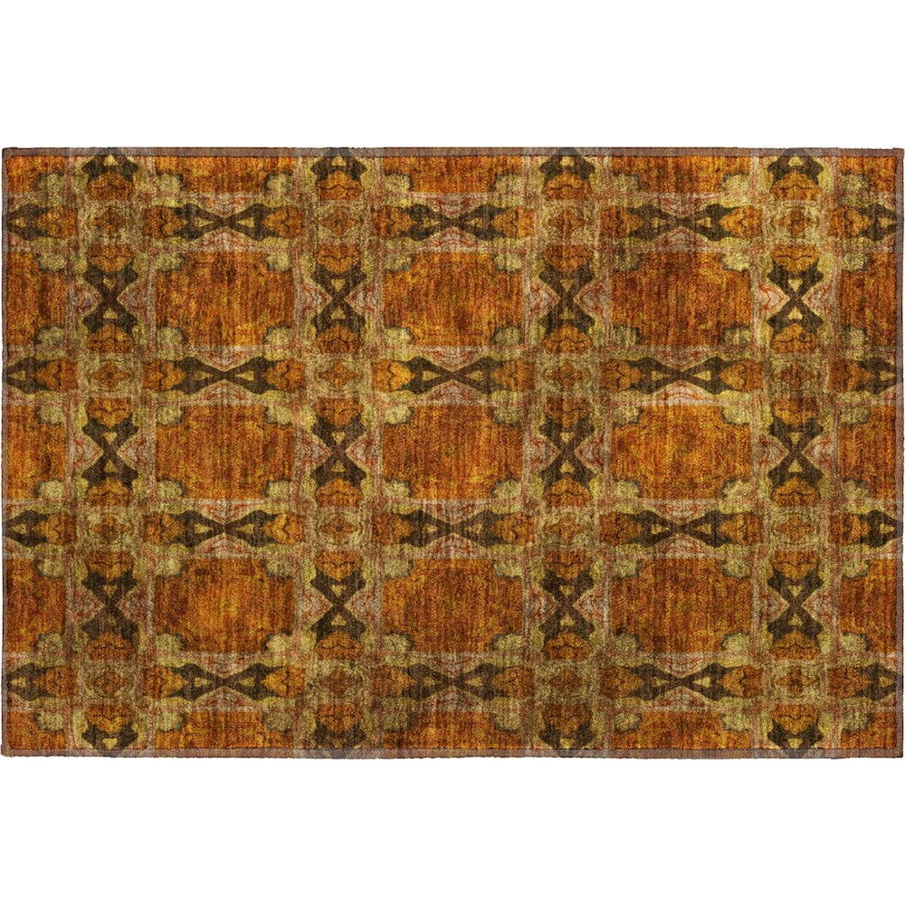 Premium Machine Washable Mayfield  Paprika 1'8" x 2'6" Rug. Picture 1