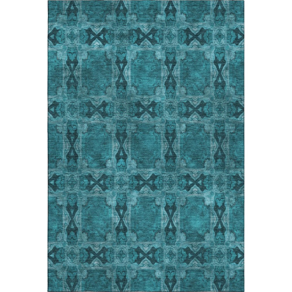 Premium Machine Washable Mayfield  Teal 2'6" x 3'10" Rug. Picture 1