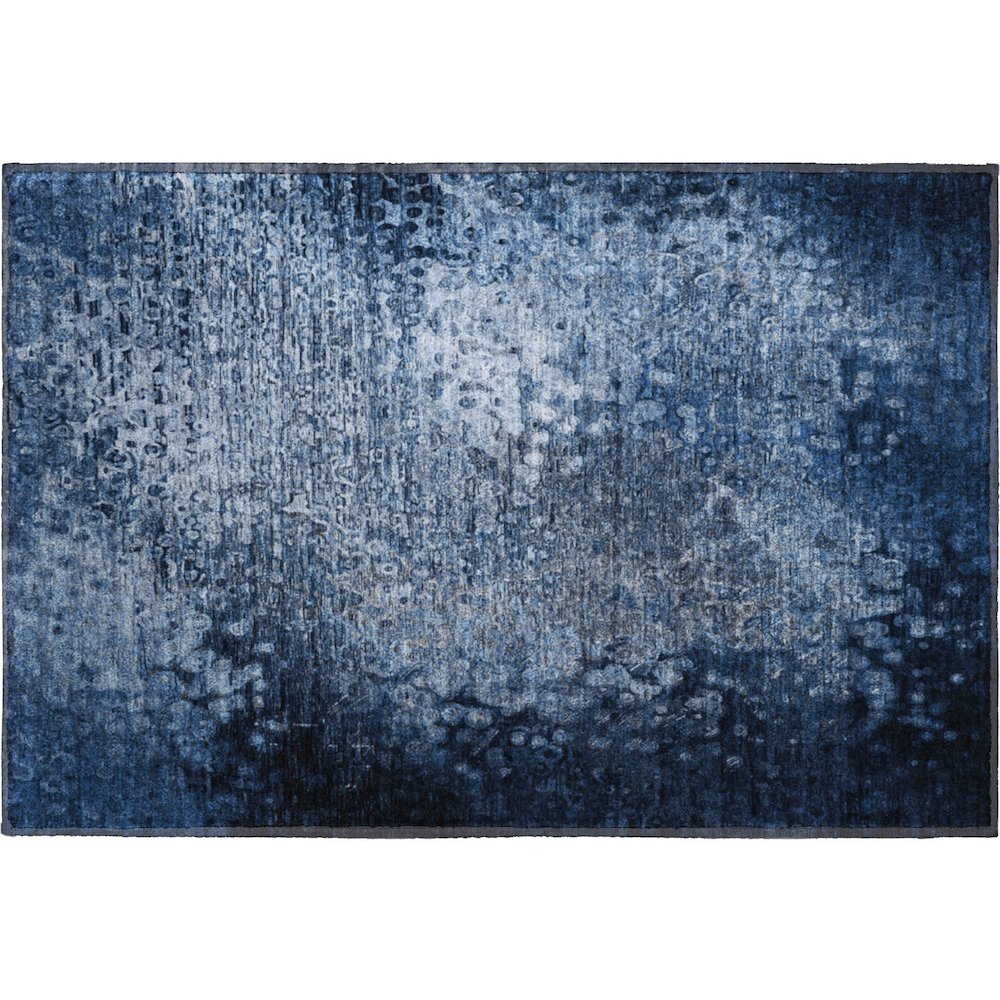 Premium Machine Washable Mayfield  Blue 1'8" x 2'6" Rug. Picture 1