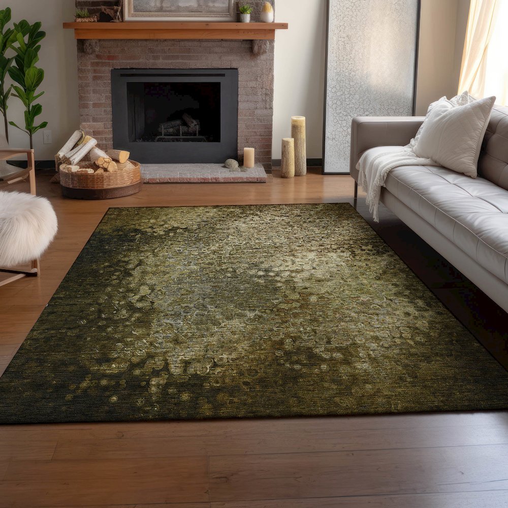 Premium Machine Washable Mayfield  Brown 2'6" x 3'10" Rug. Picture 6