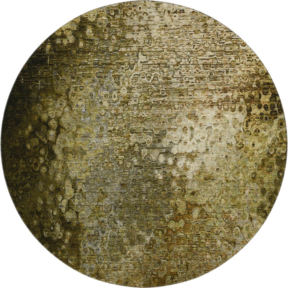 Premium Machine Washable Mayfield  Brown 8' x 8' Round Rug. Picture 1