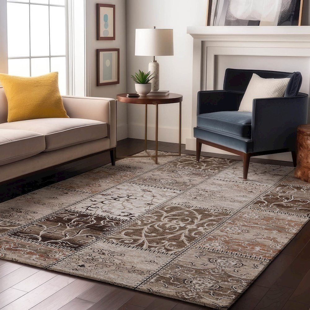Premium Machine Washable Mayfield  Beige 2'6" x 3'10" Rug. Picture 5