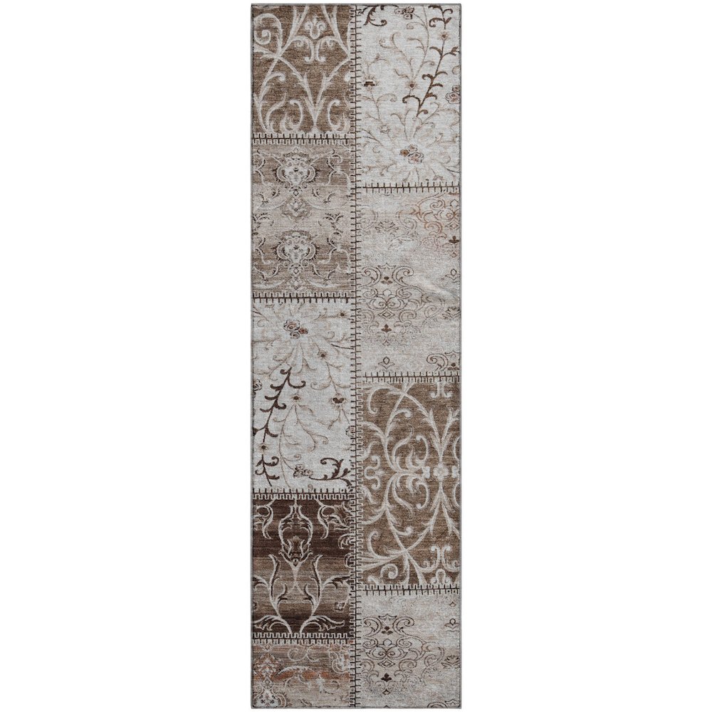 Premium Machine Washable Mayfield  Beige 2'3" x 7'6" Runner Rug. Picture 1