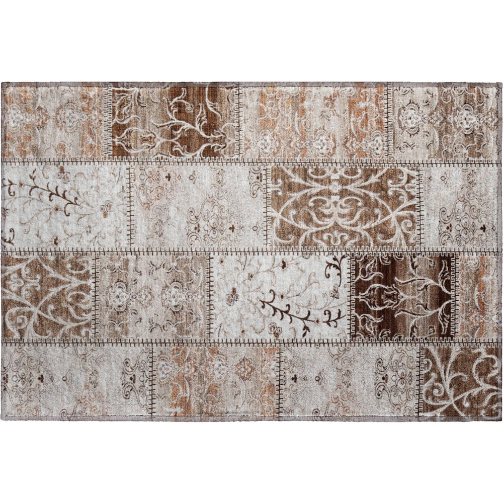 Premium Machine Washable Mayfield  Beige 1'8" x 2'6" Rug. Picture 1