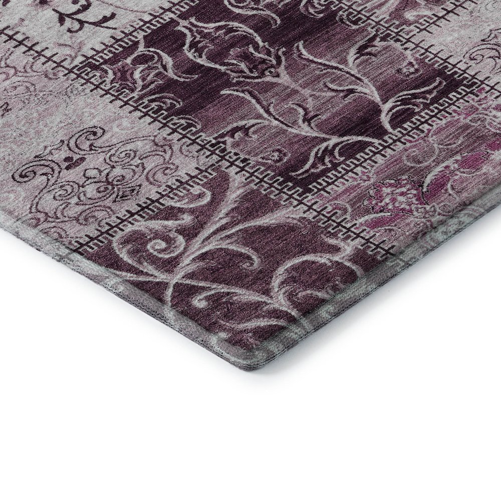 Premium Machine Washable Mayfield  Burgundy 1'8" x 2'6" Rug. Picture 3