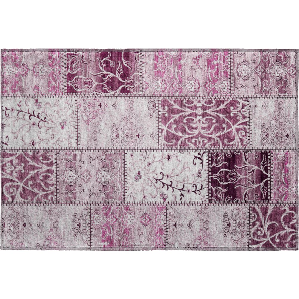 Premium Machine Washable Mayfield  Burgundy 1'8" x 2'6" Rug. Picture 1