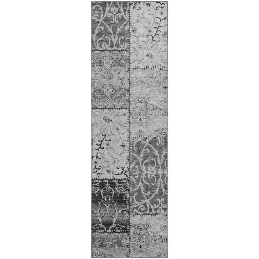 Premium Machine Washable Mayfield  Gray 2'3" x 7'6" Runner Rug. Picture 1