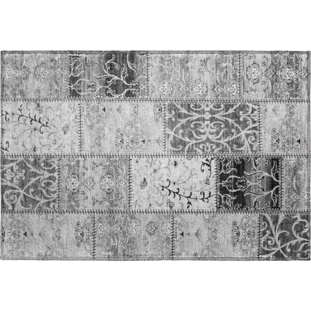 Premium Machine Washable Mayfield  Gray 1'8" x 2'6" Rug. Picture 1
