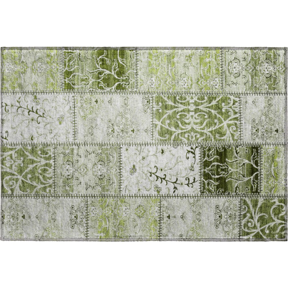Premium Machine Washable Mayfield  Green 1'8" x 2'6" Rug. Picture 1