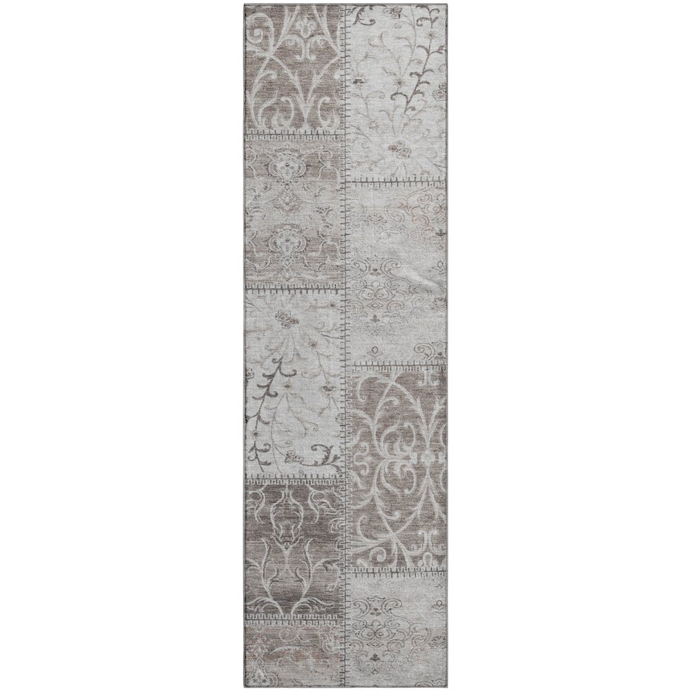 Premium Machine Washable Mayfield  Taupe 2'3" x 7'6" Runner Rug. Picture 1
