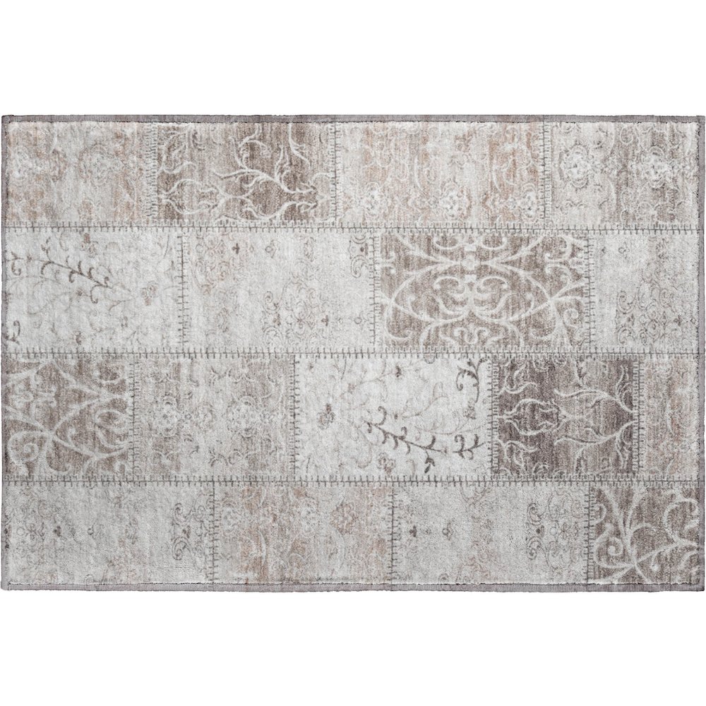 Premium Machine Washable Mayfield  Taupe 1'8" x 2'6" Rug. Picture 1