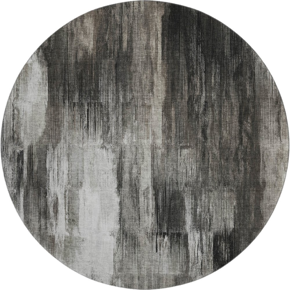 Premium Machine Washable Mayfield  Gray 8' x 8' Round Rug. Picture 1