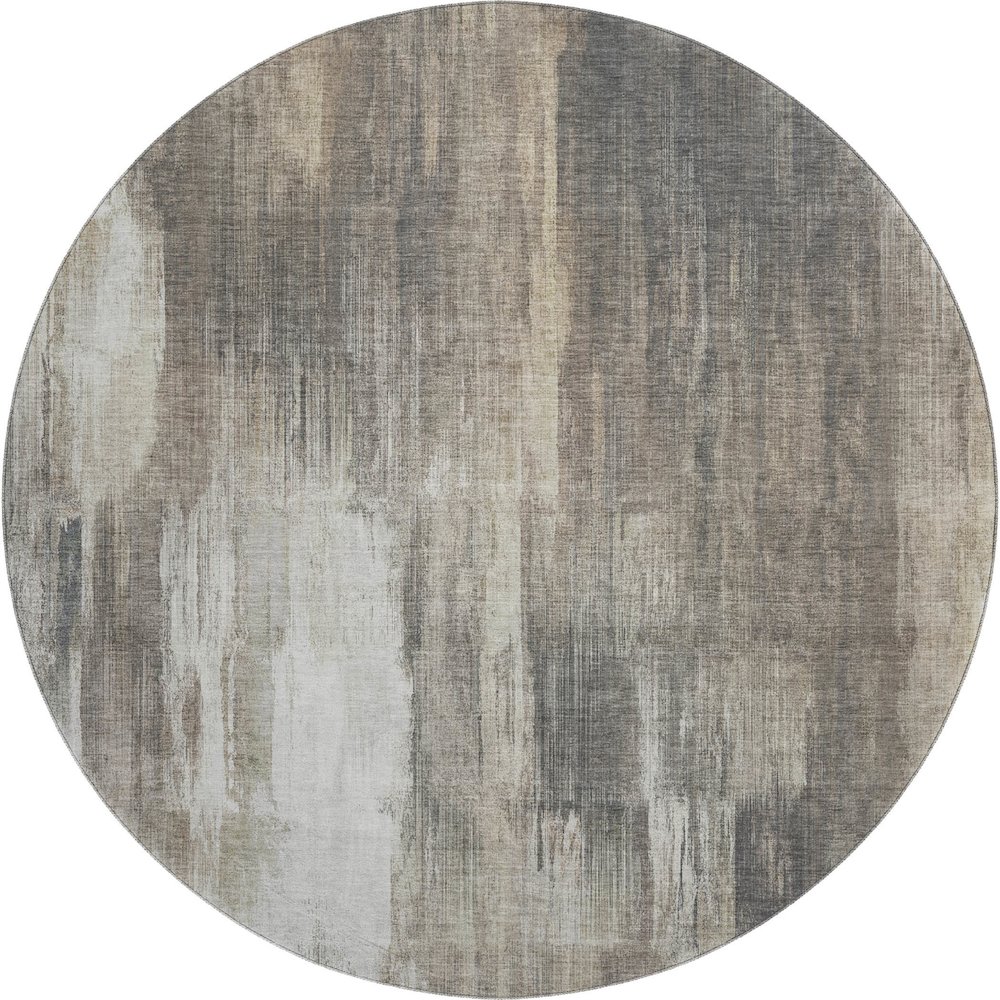 Premium Machine Washable Mayfield  Taupe 8' x 8' Round Rug. Picture 1