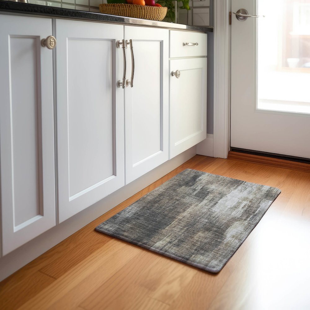 Premium Machine Washable Mayfield  Taupe 1'8" x 2'6" Rug. Picture 5