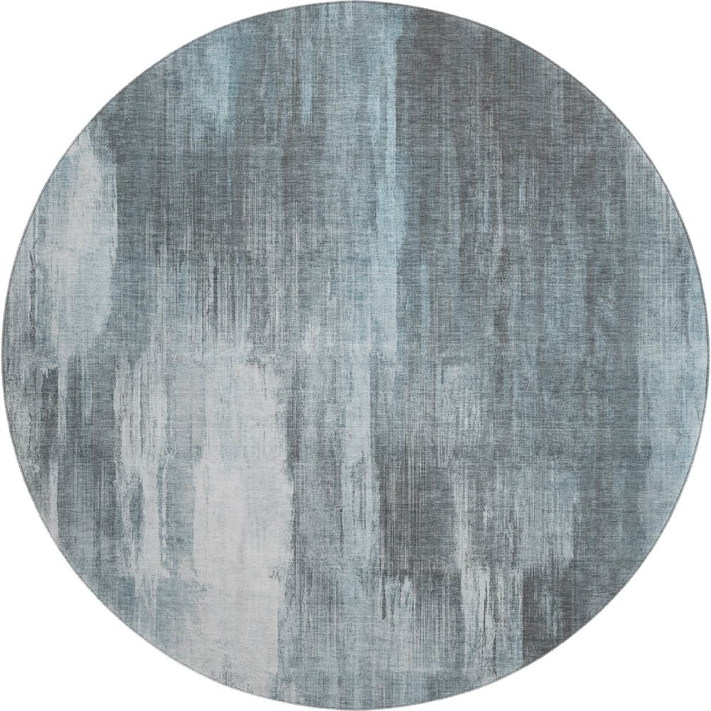 Premium Machine Washable Mayfield  Teal 8' x 8' Round Rug. Picture 1
