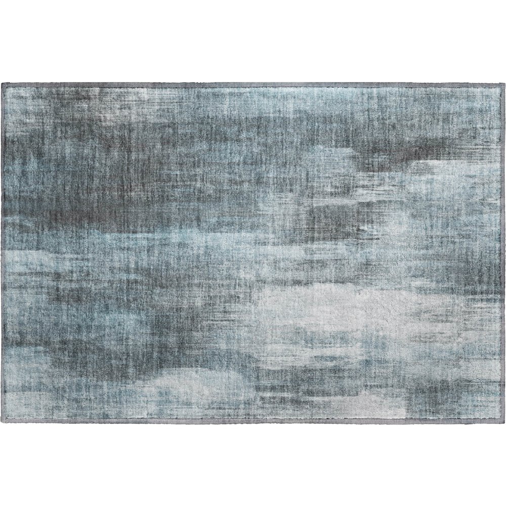 Premium Machine Washable Mayfield  Teal 1'8" x 2'6" Rug. Picture 1