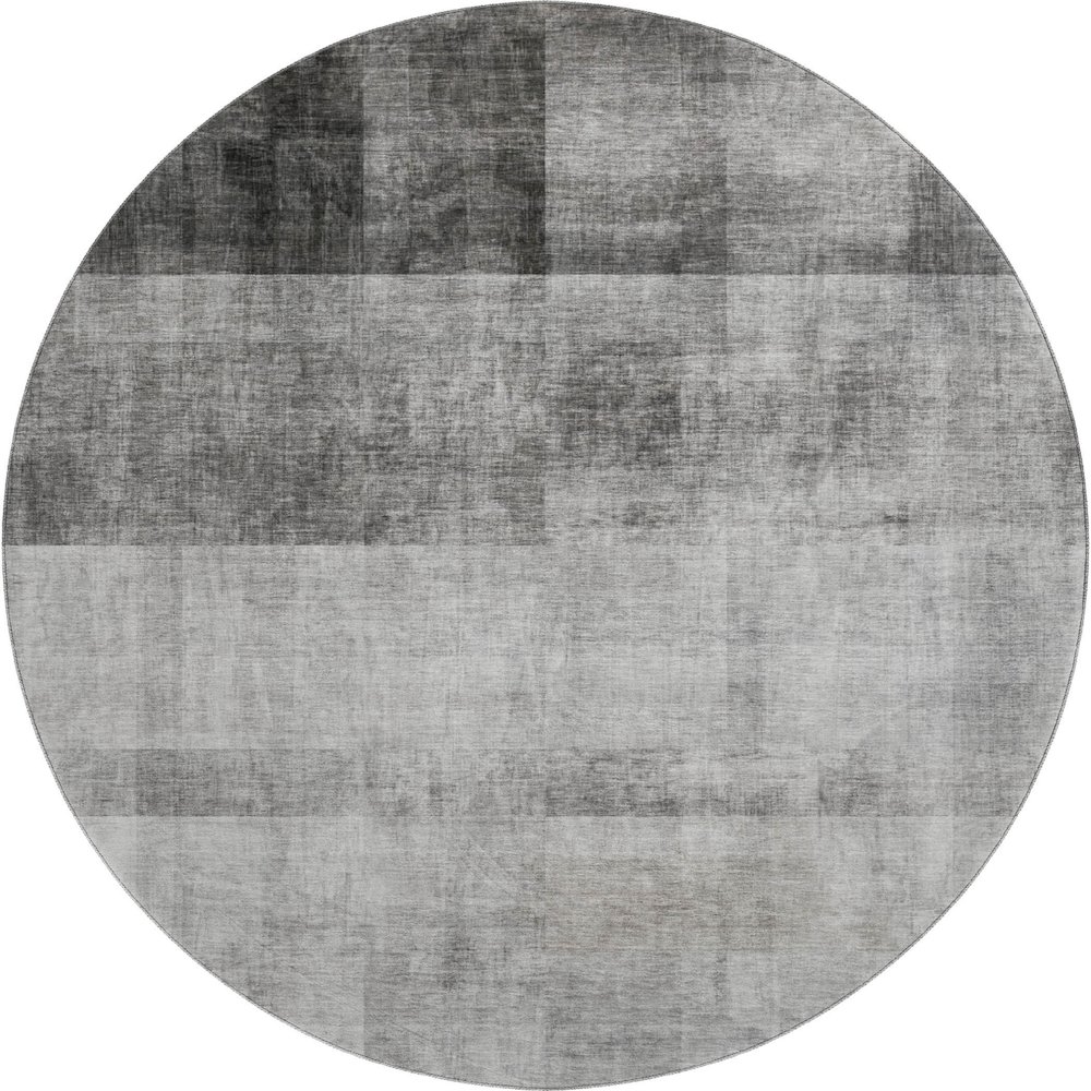 Premium Machine Washable Mayfield  Gray 8' x 8' Round Rug. Picture 1