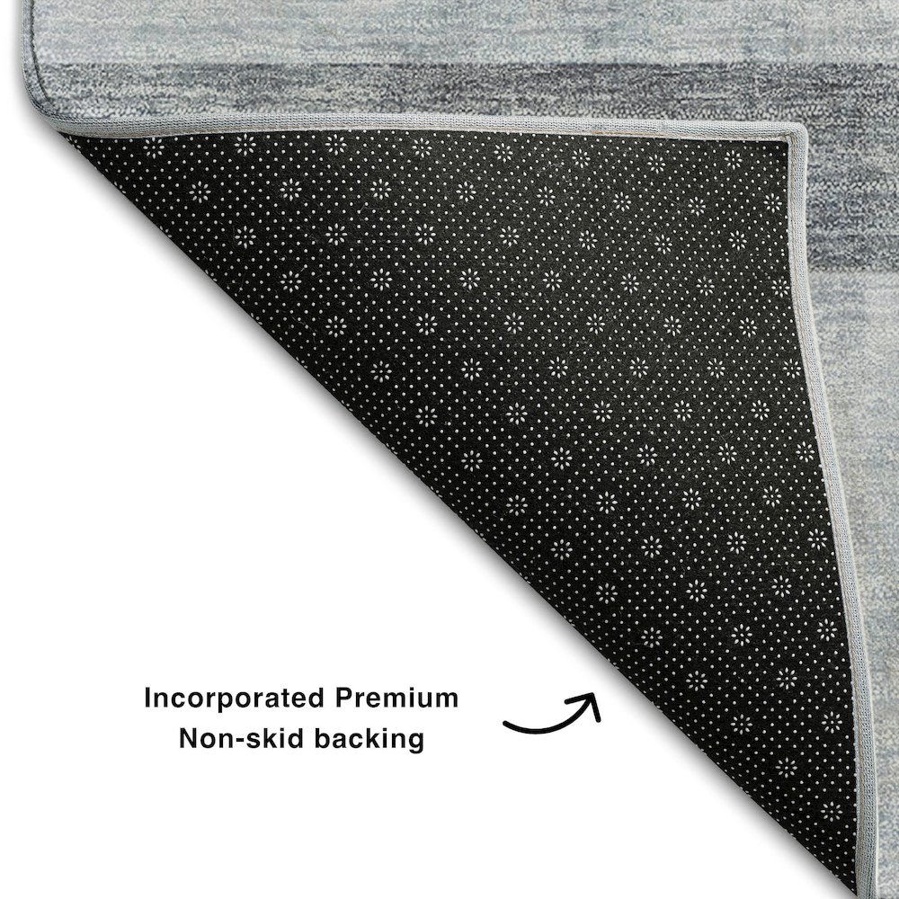 Premium Machine Washable Mayfield  Navy 1'8" x 2'6" Rug. Picture 2