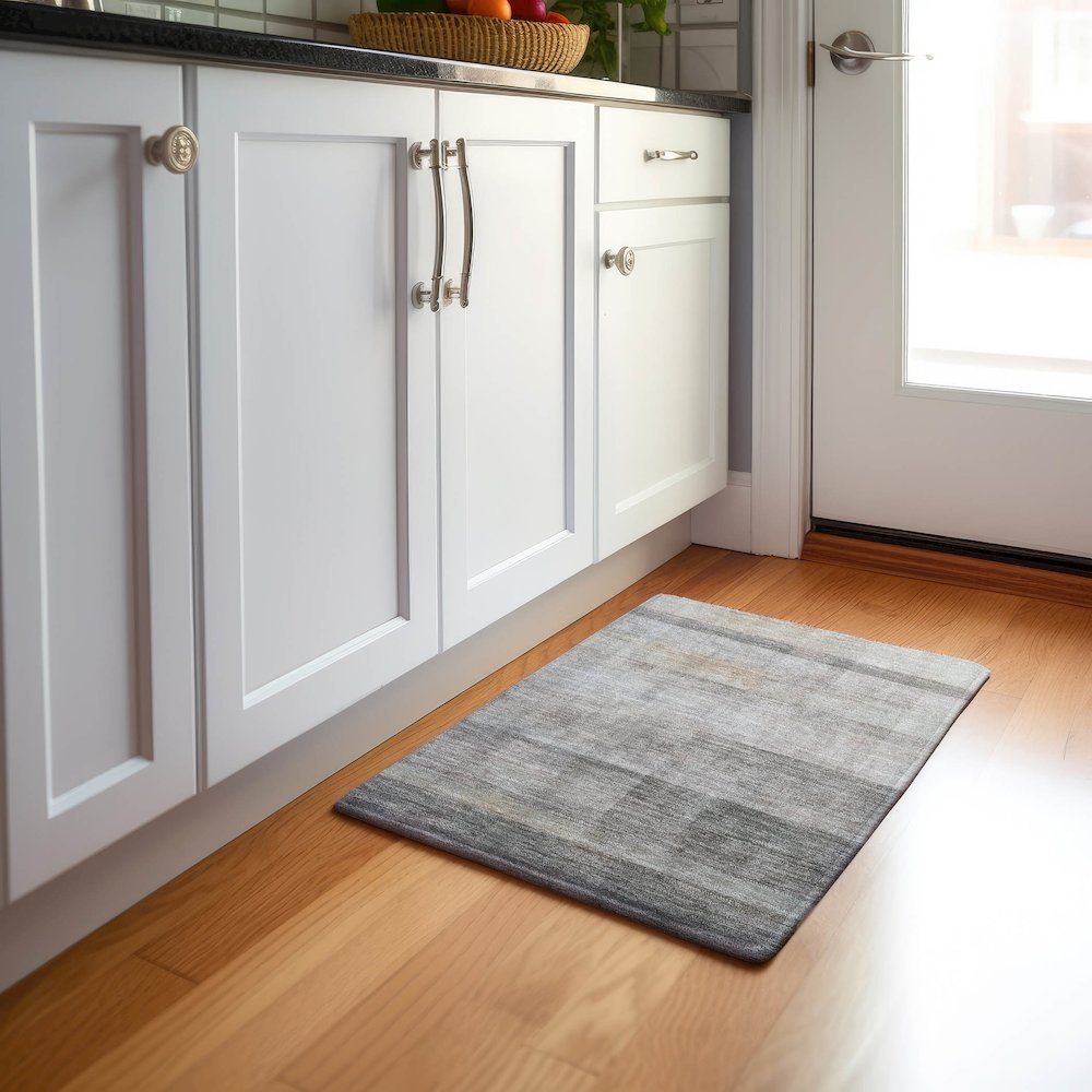 Premium Machine Washable Mayfield  Taupe 1'8" x 2'6" Rug. Picture 5