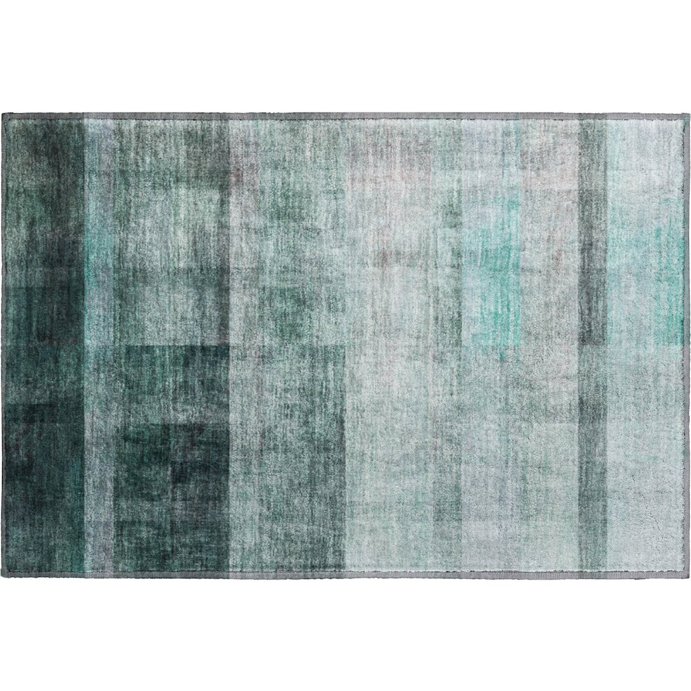 Premium Machine Washable Mayfield  Teal 1'8" x 2'6" Rug. Picture 1