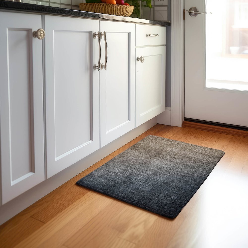 Premium Machine Washable Mayfield  Gray 1'8" x 2'6" Rug. Picture 5
